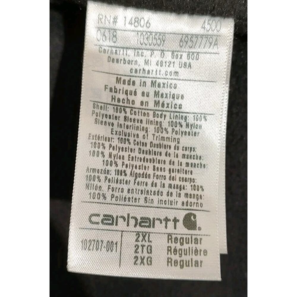 Men's Carhartt Full Swing Canvas Jacket Black 102707-001 Workwear - XXL - Picture 3 of 6